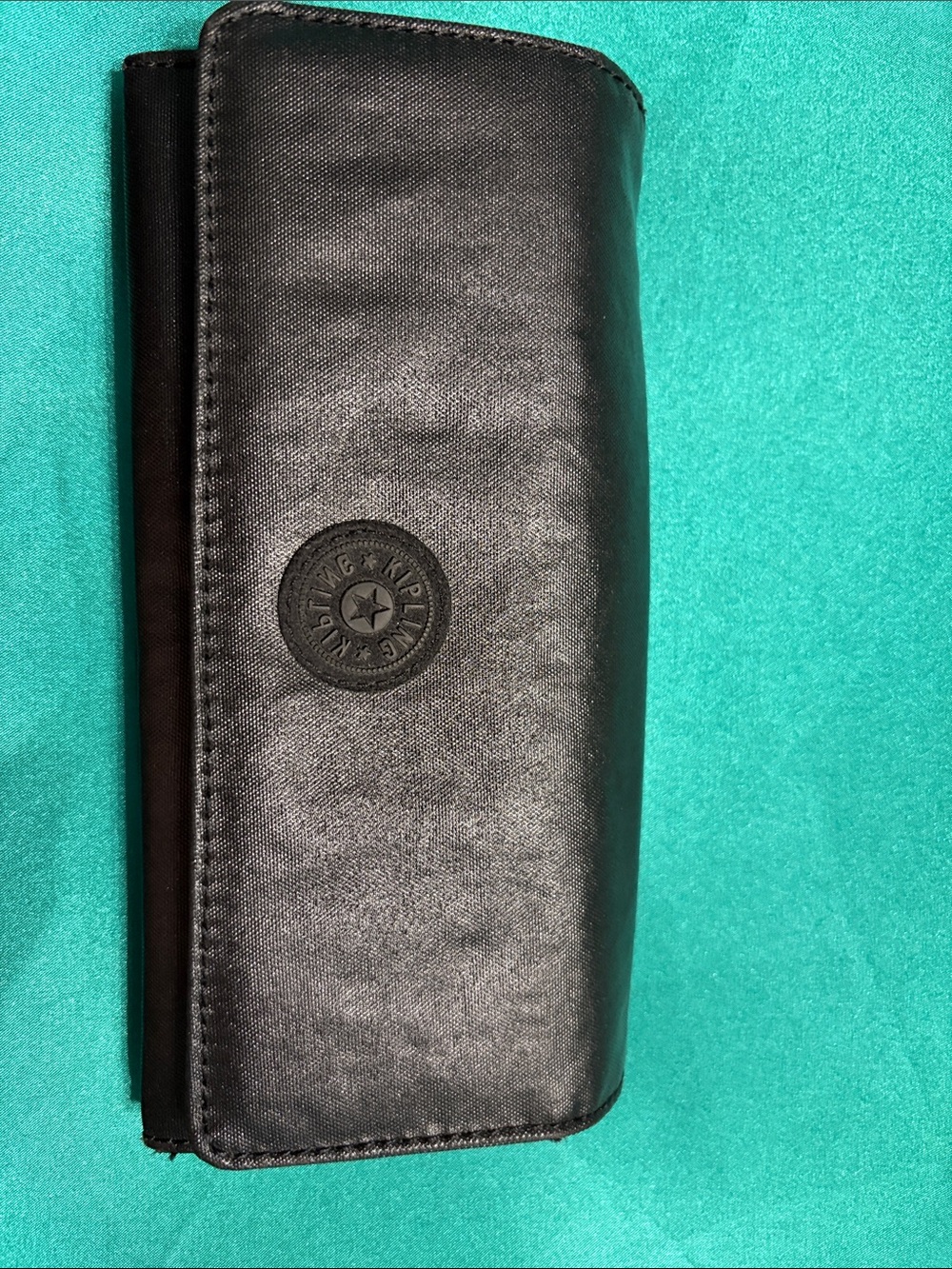 Kipling Teddi Black Folded Wallet with Logo Patch